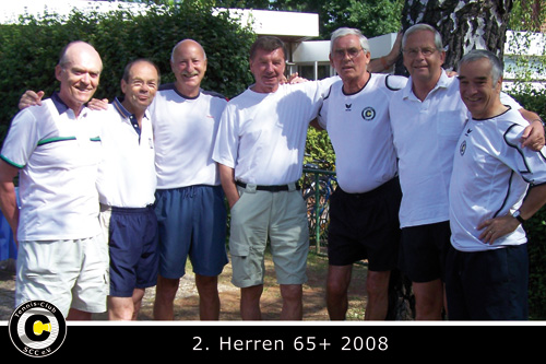 2. Herren 65+ (von links): Helmut, Jochen, Lothar, Winnie, Hans, Peter & Peter.